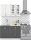 Миниатюра изображения товара Кухонный гарнитур Интермебель Бостон-1 1.2 (акация белая/акация графит/мрамор лацио белый)