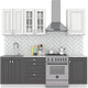 Миниатюра изображения товара Кухонный гарнитур Интермебель Бостон-3 1.7 (акация белая/акация графит/мрамор лацио белый)