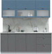 Миниатюра изображения товара Кухонный гарнитур Интерлиния Берес 2.0Б (дуб лазурный/дуб серый/серый каспий)