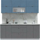 Миниатюра изображения товара Кухонный гарнитур Интерлиния Берес 2.1Б (дуб лазурный/дуб серый/серый каспий)
