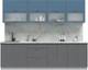 Миниатюра изображения товара Кухонный гарнитур Интерлиния Берес 2.6Б (дуб лазурный/дуб серый/серый каспий)