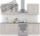 Миниатюра изображения товара Кухонный гарнитур Интермебель Бостон-6 2.1 (ясень капучино софт/мрамор лацио белый)