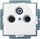 Миниатюра изображения товара Розетка ABB Basic 55 / SP610230TRIAX1S-01.36-01.01-01.00 (белый, лицевая панель)