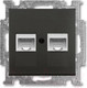 Миниатюра изображения товара Розетка ABB Basic 55 / 13210405-02.41-05.01-01.00 (шато-черный, лицевая панель)