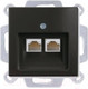 Миниатюра изображения товара Розетка ABB Basic 55 / 13010416-05.39-01.01-01.00 (шато-черный, лицевая панель)