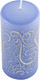 Миниатюра изображения товара Свеча Волшебная страна Deco Christmas. Зимние узоры / 008352 (серебристый/голубой)