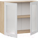 Миниатюра изображения товара Шкаф навесной для кухни ТриЯ Кимберли 1В8С (дуб крафт золотой/сноу)