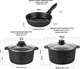 Миниатюра изображения товара Набор кухонной посуды Elan Gallery Гармония вкуса 120273+3 (черный мрамор)