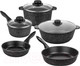 Миниатюра изображения товара Набор кухонной посуды Elan Gallery Гармония вкуса 120273+5 (черный мрамор)