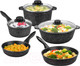 Миниатюра изображения товара Набор кухонной посуды Elan Gallery Гармония вкуса 120273+5 (черный мрамор)