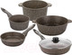 Миниатюра изображения товара Набор кухонной посуды Elan Gallery Гармония вкуса 120314+5 (коричневый опал)