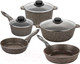 Миниатюра изображения товара Набор кухонной посуды Elan Gallery Гармония вкуса 120314+5 (коричневый опал)