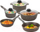 Миниатюра изображения товара Набор кухонной посуды Elan Gallery Гармония вкуса 120314+5 (коричневый опал)
