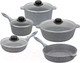 Миниатюра изображения товара Набор кухонной посуды Elan Gallery Гармония вкуса 120547+5 (серый агат)