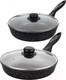 Миниатюра изображения товара Набор сковородок Elan Gallery Гармония вкуса / 120137+2 (черный мрамор)