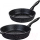 Миниатюра изображения товара Набор сковородок Elan Gallery Гармония вкуса / 120135+2 (черный мрамор)