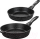 Миниатюра изображения товара Набор сковородок Elan Gallery Гармония вкуса / 120134+2 (черный мрамор)
