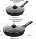 Миниатюра изображения товара Набор сковородок Elan Gallery Гармония вкуса / 120134+2 (черный мрамор)