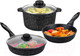 Миниатюра изображения товара Набор кухонной посуды Elan Gallery 120204+3 (черный мрамор)