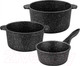 Миниатюра изображения товара Набор кастрюль Elan Gallery Гармония вкуса 120283+3 (черный мрамор)