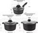Миниатюра изображения товара Набор кастрюль Elan Gallery Гармония вкуса 120283+3 (черный мрамор)
