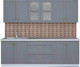 Миниатюра изображения товара Кухонный гарнитур Интерлиния Мила Крафт 2.4Б (дуб серый/дуб серый/травертин серый)
