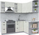 Миниатюра изображения товара Кухонный гарнитур Интерлиния Берес 1.5x2.1 правая (дуб снежный/серый каспий)