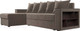 Миниатюра изображения товара Диван угловой Лига Диванов Дубай лайт левый (велюр коричневый)