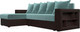 Миниатюра изображения товара Диван угловой Лига Диванов Дубай лайт левый (велюр бирюзовый/экокожа коричневый)