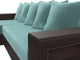 Миниатюра изображения товара Диван угловой Лига Диванов Дубай лайт левый (велюр бирюзовый/экокожа коричневый)