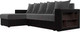 Миниатюра изображения товара Диван угловой Лига Диванов Дубай лайт левый (велюр серый/экокожа черный)
