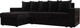 Миниатюра изображения товара Диван угловой Лига Диванов Дубай лайт левый (велюр черный/экокожа черный)