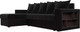 Миниатюра изображения товара Диван угловой Лига Диванов Дубай лайт левый (велюр черный/экокожа черный)