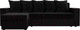 Миниатюра изображения товара Диван угловой Лига Диванов Дубай лайт левый (велюр черный/экокожа черный)