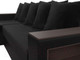 Миниатюра изображения товара Диван угловой Лига Диванов Дубай лайт левый (велюр черный/экокожа черный)
