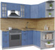 Миниатюра изображения товара Кухонный гарнитур Интерлиния Берес 1.5x2.1 правая (дуб лазурный/дуб бунратти)