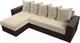 Миниатюра изображения товара Диван угловой Лига Диванов Дубай лайт левый (микровельвет бежевый/экокожа коричневый)