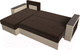 Миниатюра изображения товара Диван угловой Лига Диванов Дубай лайт левый (микровельвет коричневый/экокожа бежевый)