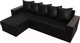 Миниатюра изображения товара Диван угловой Лига Диванов Дубай лайт левый (экокожа черный)