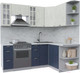 Миниатюра изображения товара Кухонный гарнитур Интерлиния Берес 1.5x2.1 правая (дуб снежный/дуб королевский/серый каспий)