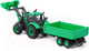 Миниатюра изображения товара Трактор игрушечный Полесье С бортовым прицепом и ковшом инерционный / 94650 (зеленый)