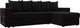 Миниатюра изображения товара Диван угловой Лига Диванов Дубай лайт универсальный / 114170 (микровельвет черный)