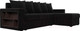 Миниатюра изображения товара Диван угловой Лига Диванов Дубай лайт универсальный / 114170 (микровельвет черный)