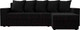Миниатюра изображения товара Диван угловой Лига Диванов Дубай лайт универсальный / 114170 (микровельвет черный)