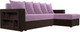 Миниатюра изображения товара Диван угловой Лига Диванов Дубай лайт правый / 114176 (микровельвет сиреневый/коричневый)