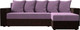 Миниатюра изображения товара Диван угловой Лига Диванов Дубай лайт правый / 114176 (микровельвет сиреневый/коричневый)