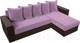 Миниатюра изображения товара Диван угловой Лига Диванов Дубай лайт правый / 114176 (микровельвет сиреневый/коричневый)