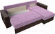 Миниатюра изображения товара Диван угловой Лига Диванов Дубай лайт правый / 114176 (микровельвет сиреневый/коричневый)