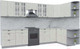 Миниатюра изображения товара Кухонный гарнитур Интерлиния Берес 1.7x3.4 правая (дуб снежный/серый каспий)