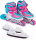 Миниатюра изображения товара Ролики-коньки Babyhit Uniskate (L, бирюзовый/розовый)